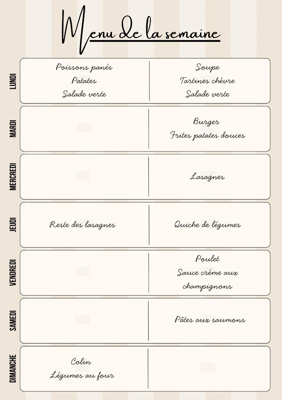 Planificador de comidas reutilizable A4 – Organización diaria simple y práctica – photo 2